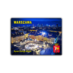 Magnes elastyczny metalizowany WARSZAWA Rynek Starego Miasta nocą